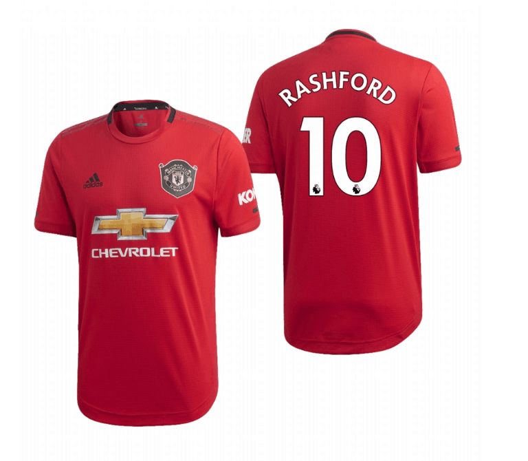 Men's Manchester United #10 Marcus Rashford Red 2019 Soccer Club Home Jersey